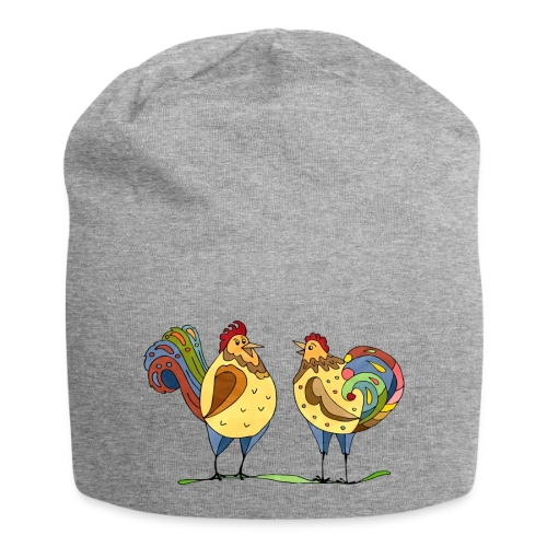 Duo Coq & Poule Champêtre - Bonnet en jersey