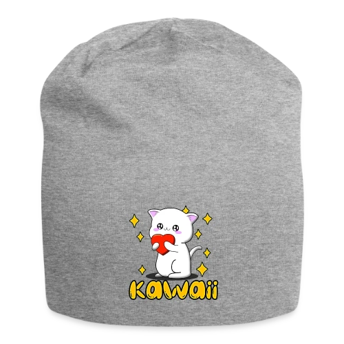 Chat Kawaii Cœur Scintillant - Bonnet en jersey