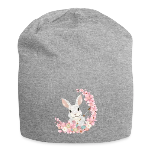 Lapin de Pâques Enchanteur: Fleurs et Pinceau Pastel - Bonnet en jersey