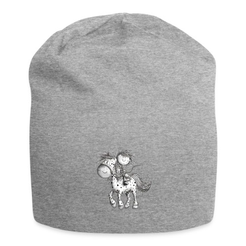 Cheval et cavalier rigolos - Dessin animé - Bonnet en jersey