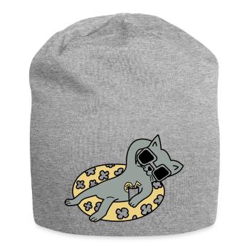Chill out Cat - Jersey-Beanie - Grau meliert - Vorne