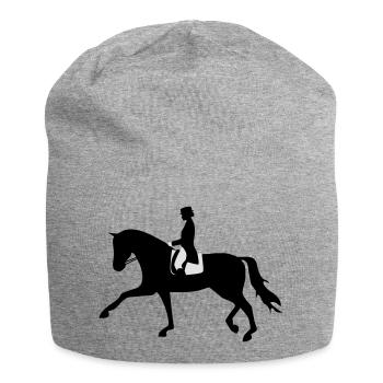 Dressurpferd - Jersey-Beanie - Grau meliert - Vorne