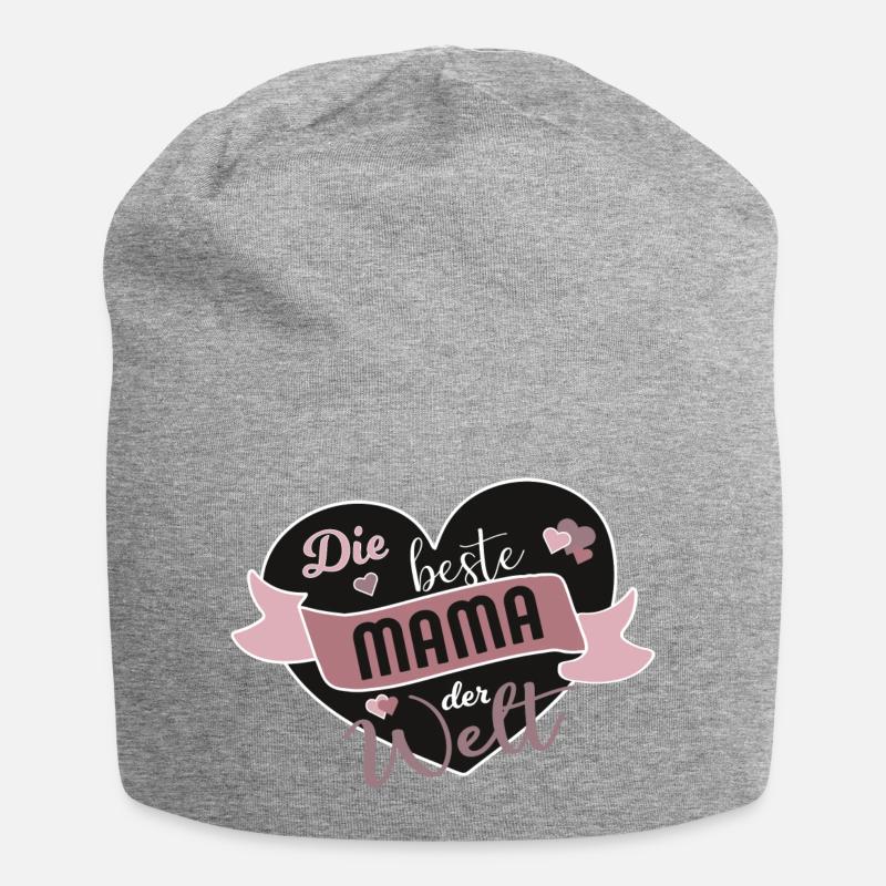 Die beste Mama der Welt - Jersey-Beanie - Grau meliert
