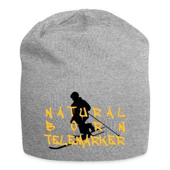 natural born telemarker1 - Jersey Beanie - heather grey - Front