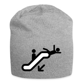 Escalator Cartoon Dessin idée de cadeau faux - Bonnet en jersey - gris chiné - Devant