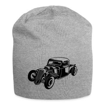 Hot Rod / Rat Rod 08_white - Jersey Beanie - heather grey - Front