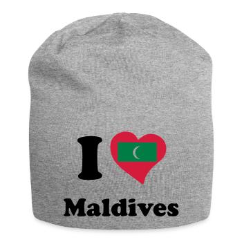 I love Maldives - J'aime Maldives - Bonnet en jersey - gris chiné - Devant