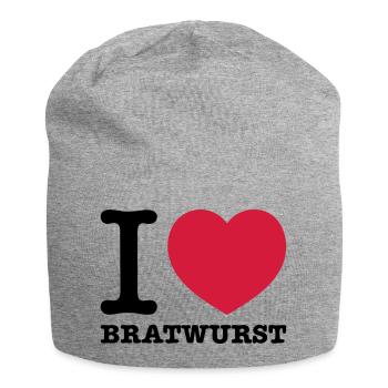 i love bratwurst - Jersey-Beanie - Grau meliert - Vorne