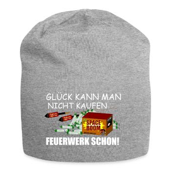 Feuerwerk kann man kaufen - Jersey-Beanie - Grau meliert - Vorne