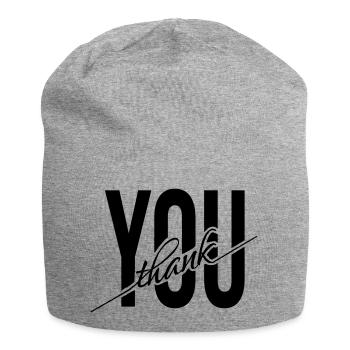 Merci Merci Merci cadeau - Bonnet en jersey - gris chiné - Devant