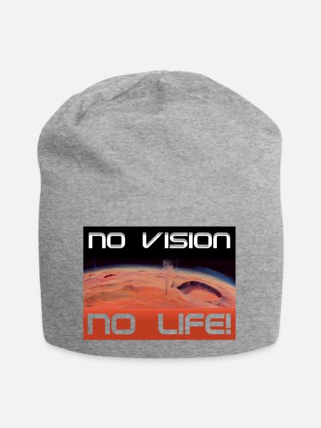 Mars: No vision, no life - Jersey-Beanie - Grau meliert