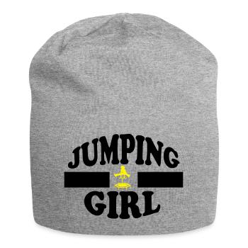 jumping trampolin girl jumpen jump Geschenk - Jersey-Beanie - Grau meliert - Vorne