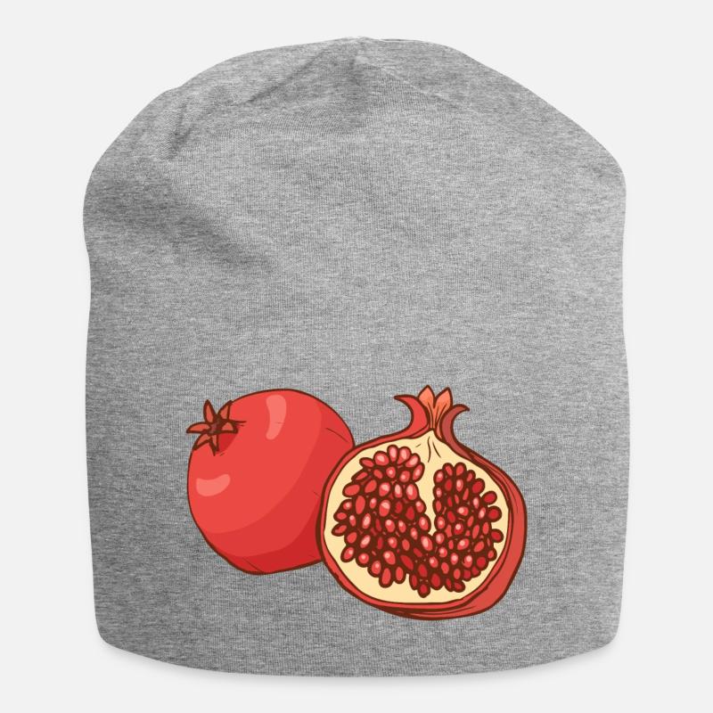 Granatapfel - Jersey-Beanie - Grau meliert
