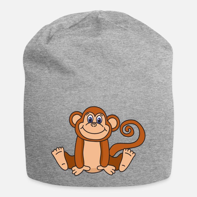 Affe - Jersey-Beanie - Grau meliert