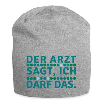 Arzt Spruch Logo Geschenkidee Symbol Party witzig - Jersey-Beanie - Grau meliert - Vorne