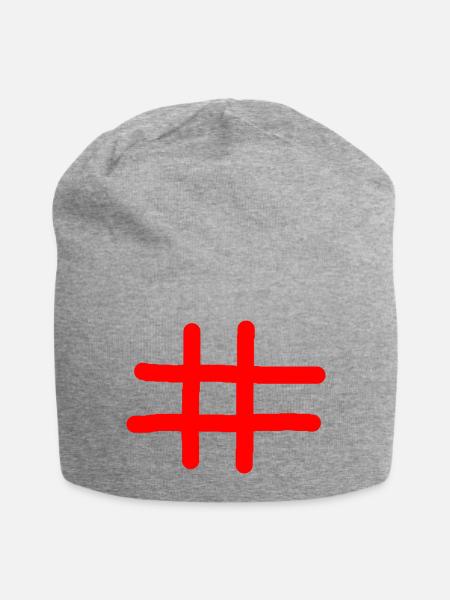 Hashtag - Jersey-Beanie - Grau meliert
