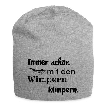 wimpern klimpern - Jersey-Beanie - Grau meliert - Vorne