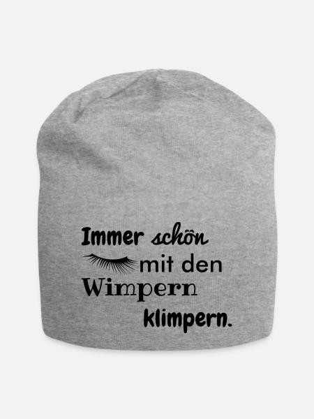 wimpern klimpern - Jersey-Beanie - Grau meliert