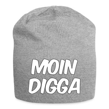 Moin Digga Hamburg - Jersey-Beanie - Grau meliert - Vorne