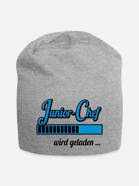 Junior-Chef wird geladen … (Schwangerschaft) - Jersey-Beanie - Grau meliert
