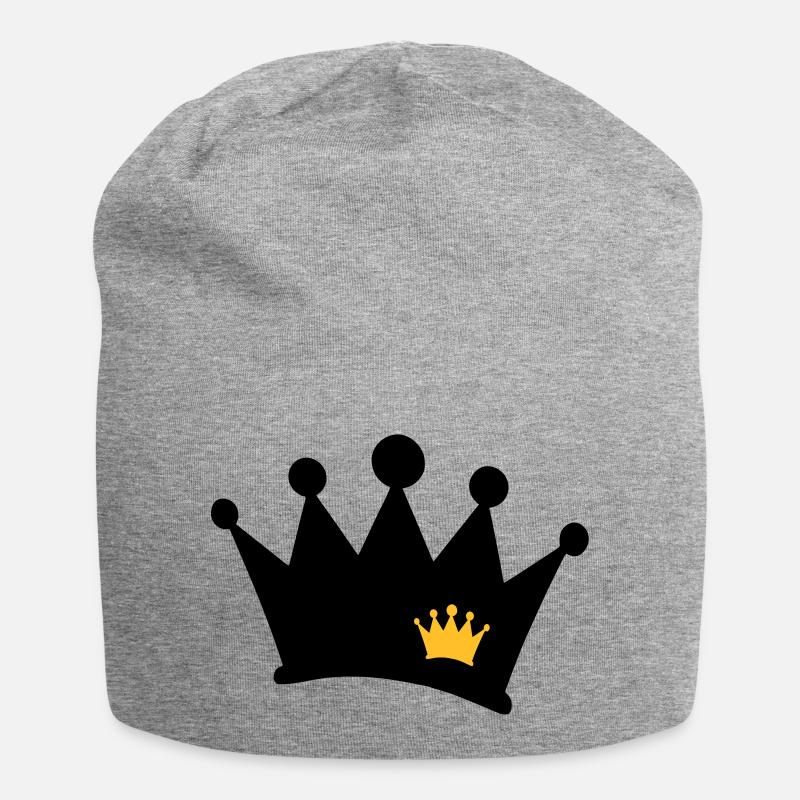 crown symbol - Jersey Beanie - heather grey
