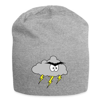 Angry cloud - Jersey Beanie - heather grey - Front