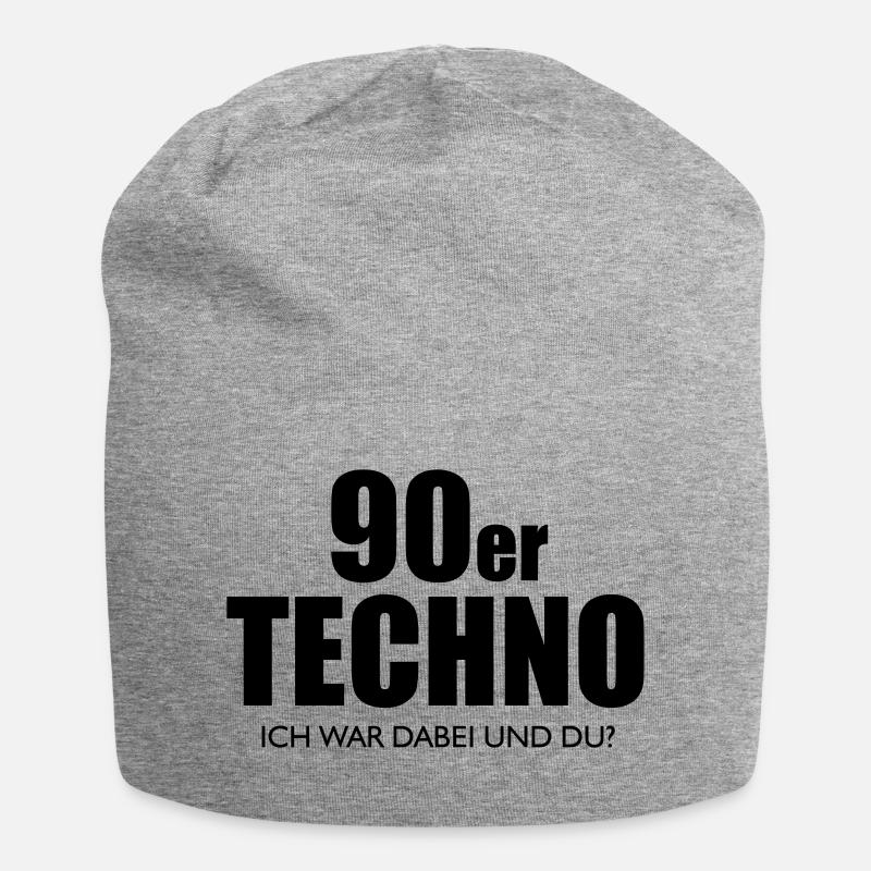 90er TECHNO - ich war dabei und du? - Jersey-Beanie - Grau meliert