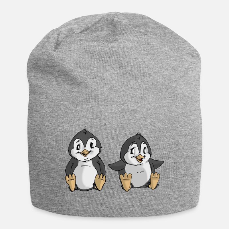 Pinguin Kinder - Jersey-Beanie - Grau meliert