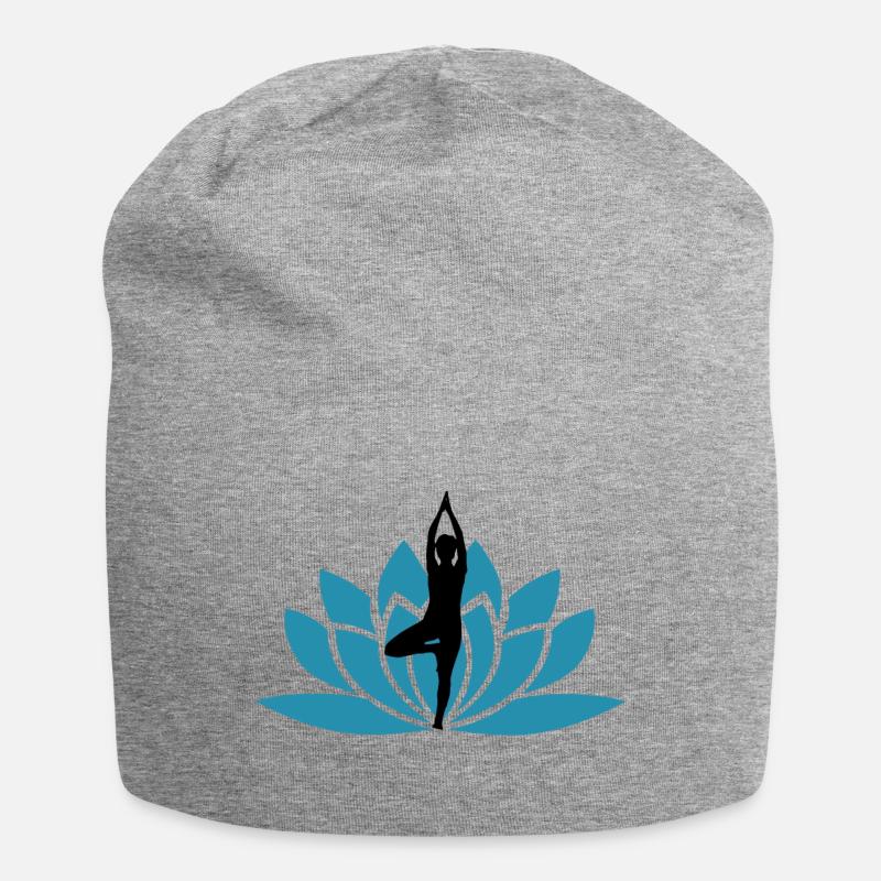 Namaste lotus fleur / idée cadeau - Bonnet en jersey - gris chiné
