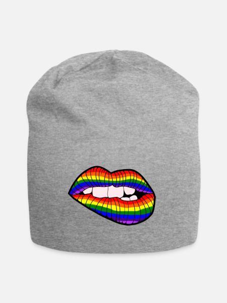 LipBite Rainbow - Jersey-Beanie - Grau meliert