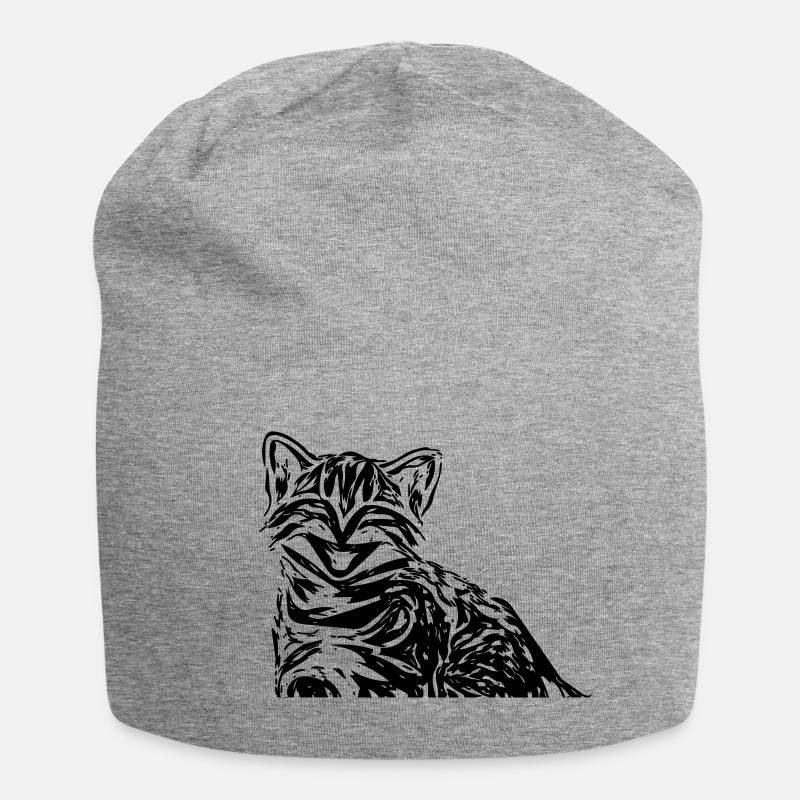 cat - Jersey Beanie - heather grey