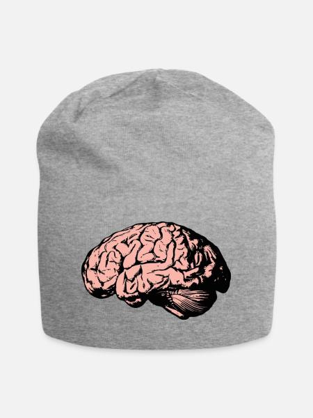 Gehirn - Jersey-Beanie - Grau meliert