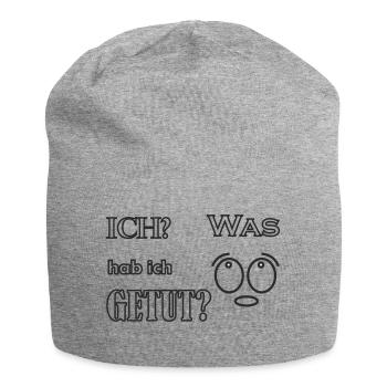 was habe ich getut Spruch Kinder lustig - Jersey-Beanie - Grau meliert - Vorne