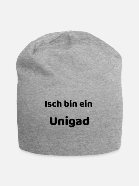 Unikat auf Sächsisch - Jersey-Beanie - Grau meliert