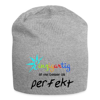 besonders perfekt Spruch - Jersey-Beanie - Grau meliert - Vorne