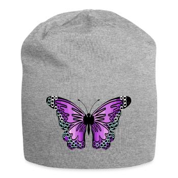 Butterfly - Jersey-Beanie - Grau meliert - Vorne
