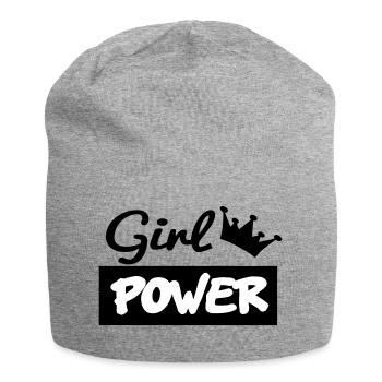 Girlpower - Jersey-Beanie - Grau meliert - Vorne