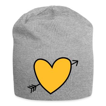 Heart - Jersey-Beanie - Grau meliert - Vorne