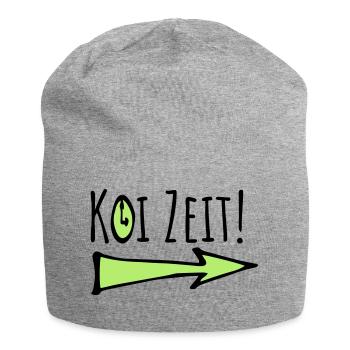 koi zeit - keine zeit schwäbisch - Jersey-Beanie - Grau meliert - Vorne