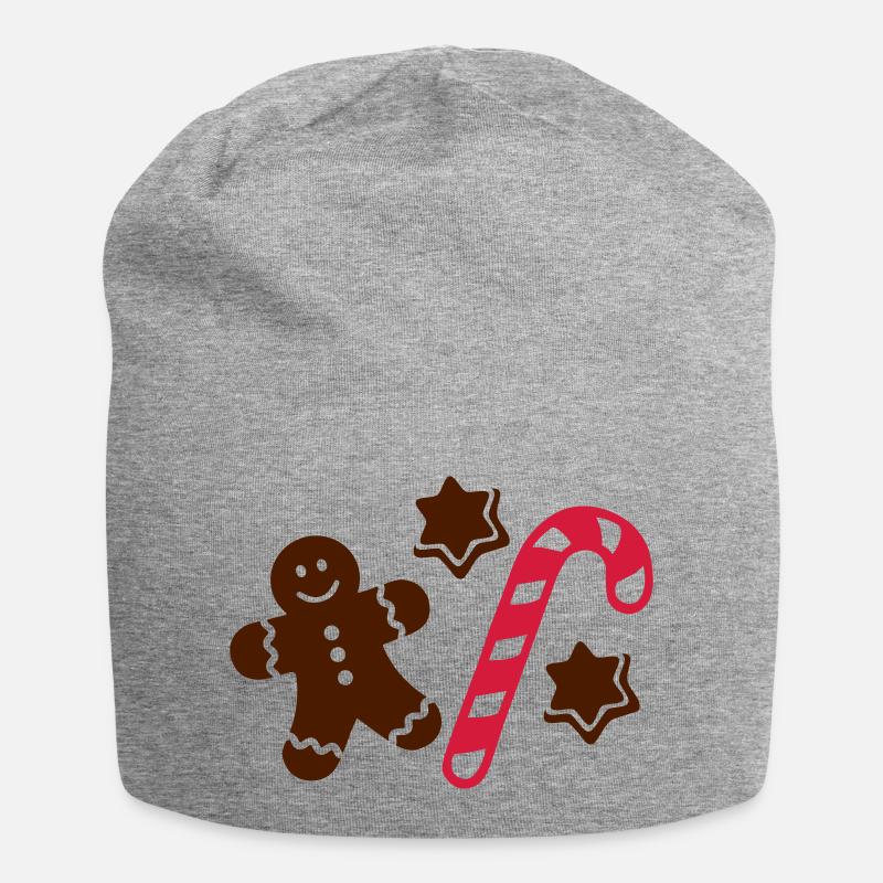Lebkuchen - Jersey-Beanie - Grau meliert