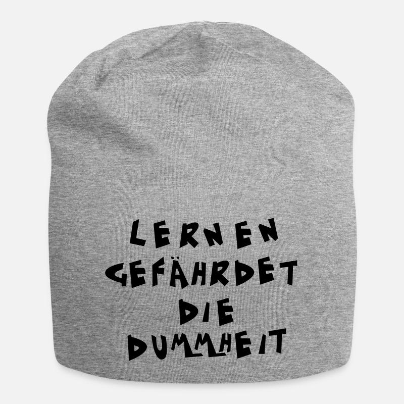 Lernen gefährdet die Dummheit - Jersey-Beanie - Grau meliert