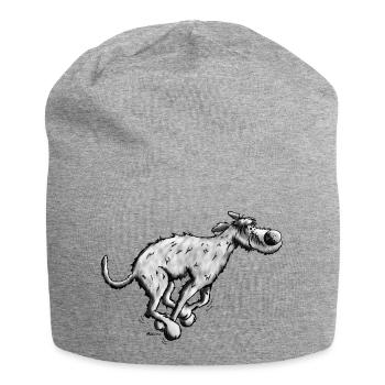 Sportlicher Irischer Wolfshund - Jersey-Beanie - Grau meliert - Vorne