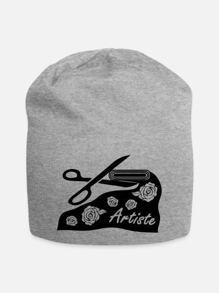 Avec tissu et des ciseaux pour le projet d'art - Bonnet en jersey - gris chiné