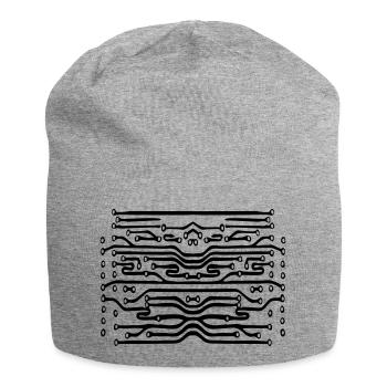 design leitungen mikrochip festplatte muster cool - Jersey-Beanie - Grau meliert - Vorne