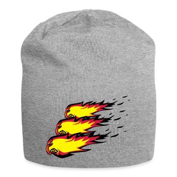 Fire flame fireball formation agro - Jersey Beanie - heather grey - Front