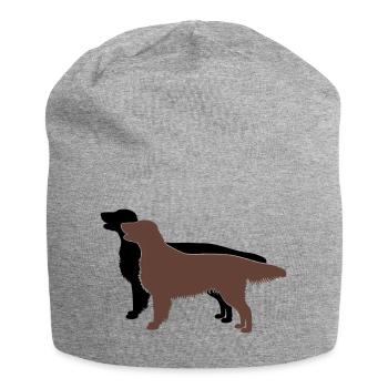 2 Flat Coated Retriever - Jersey-Beanie - Grau meliert - Vorne