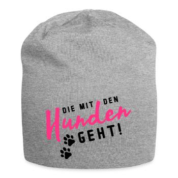 hunden die mit den - Jersey-Beanie - Grau meliert - Vorne