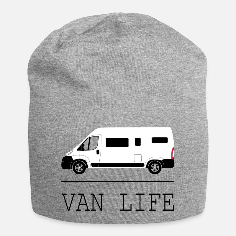 Van Leben - Jersey-Beanie - Grau meliert