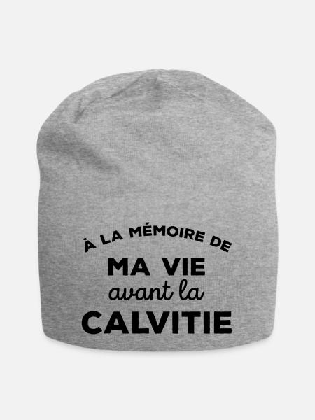 A la mémoire de ma vie avant la calvitie Chauve - Bonnet en jersey - gris chiné