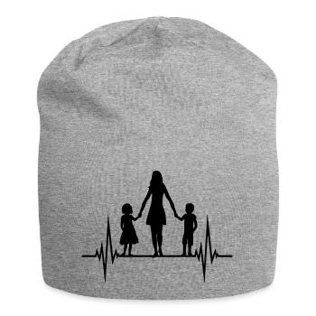 Frequenz Mama Kinder - Jersey-Beanie - Grau meliert - Vorne